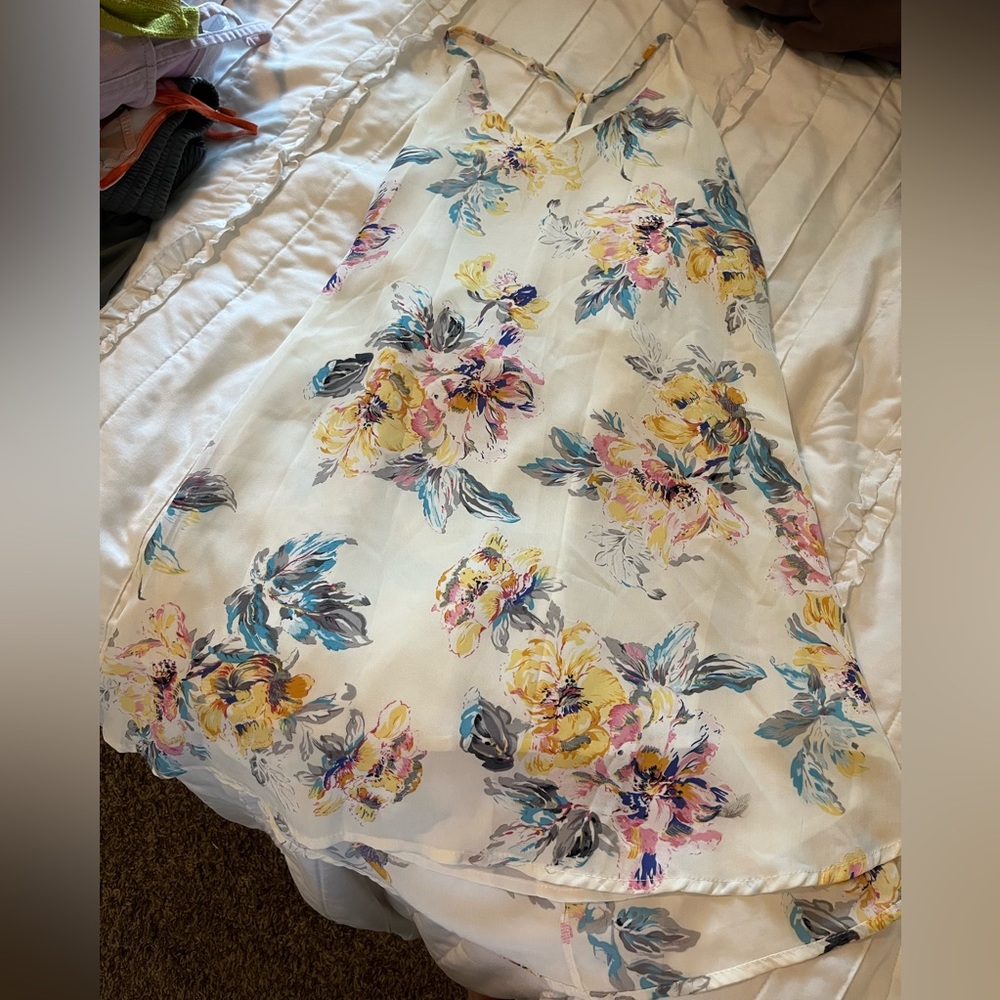 Floral Dress open back spaghetti straps polyester